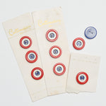Red, White + Blue Layered Two-Hole Buttons - Set of 9