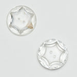 Clear Glass Carved Star Two-Hole Buttons - Set of 2