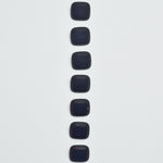 Dark Navy Blue Square Textured Beveled Edge Shank Buttons - Set of 7