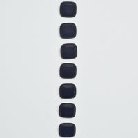 Dark Navy Blue Square Textured Beveled Edge Shank Buttons - Set of 7