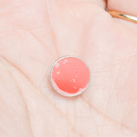 Red Stone + Silver Shank Buttons - Set of 2