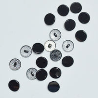 Dark Gray Metal Shank Buttons - Set of 20