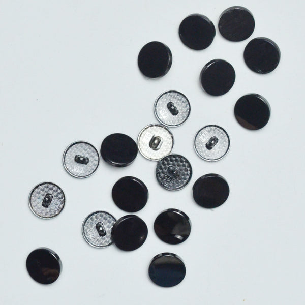 Dark Gray Metal Shank Buttons - Set of 20
