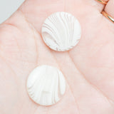 White Swirled Plastic Buttons - Set of 6