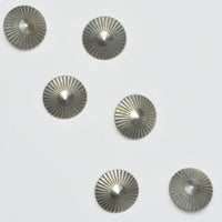 Silver Metal Textured Conical Shank Buttons - Set of 6