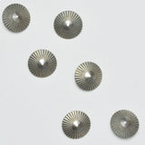 Silver Metal Textured Conical Shank Buttons - Set of 6
