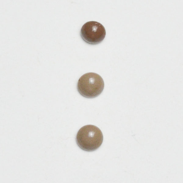 Round Brown Buttons with Metal Shank - Set of 3