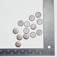 Brown Metal Four-Hole Buttons - Set of 13