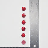 Red Inset Gems Plastic Shank Buttons - Set of 6