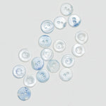 Blue Vintage Shell Buttons - Set of 18