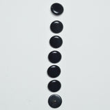 Black Domed Plastic Shank Buttons - Set of 7