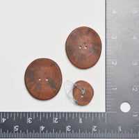 Brown Natural Wooden Buttons - Set of 3