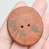 Brown Natural Wooden Buttons - Set of 3