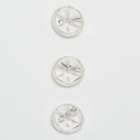 Clear Plastic Carved Back Shank Buttons - Set of 3