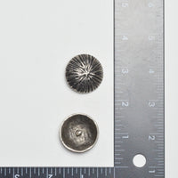 Silver Metal Domed Textured Buttons - Set of 2