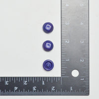 Blue Molded Plastic Shank Buttons - Set of 3