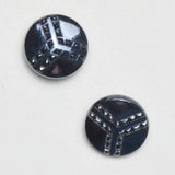 Dark Gray Carved Shank Buttons - Set of 2