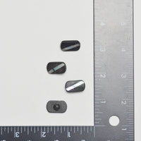 Oblong Black Iridescent Inlay Buttons - Set of 4