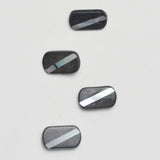 Oblong Black Iridescent Inlay Buttons - Set of 4