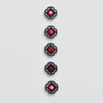 Red + Black Plastic Shank Buttons - Set of 5