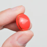 Vintage Red + Gold Ring Domed Buttons - Set of 12