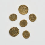 Gold Metal Roman Coin Shank Buttons - Set of 6