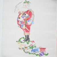 Santa Claus Stocking Hand-Painted Needlepoint Canvas