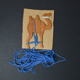 Carved Wooden Camel-Shaped Lucet Braiding Tool