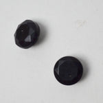 Faceted Black Glass Buttons - Set of 2