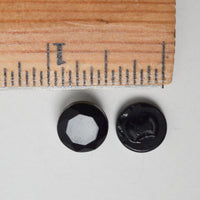Faceted Black Glass Buttons - Set of 2