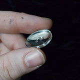 Convex Oval Mirrored Glass Buttons - Set of 4