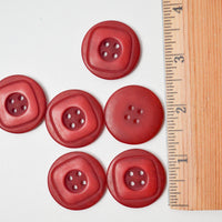 Red Plastic Buttons - Set of 6