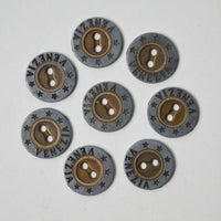 Gold + Silver Tone Metal Two-Hole Buttons - Set of 8