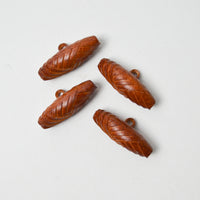 Molded Plastic Faux Leather Toggle Buttons - Set of 4