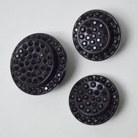 Black Jeweled Buttons - Set of 3