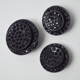 Black Jeweled Buttons - Set of 3