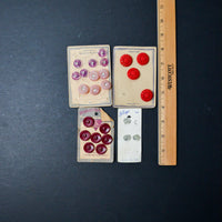Vintage Red, Purple + White Button Card Bundle