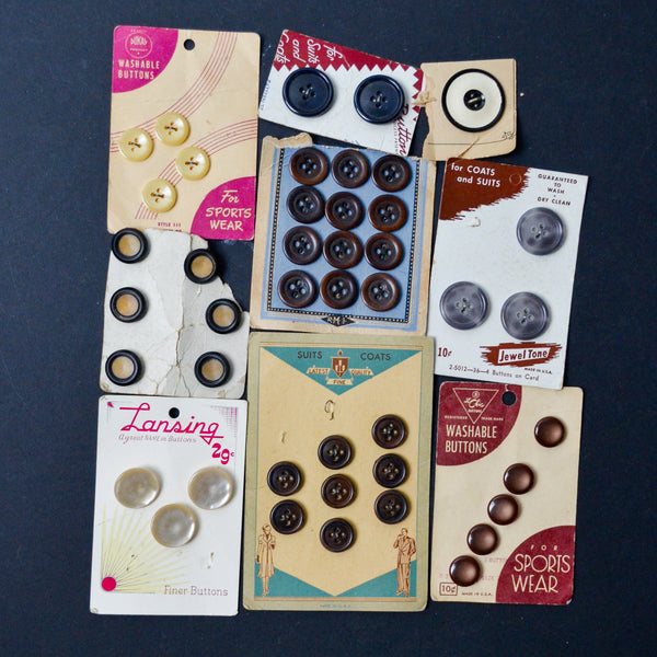 Vintage Neutral Button Card Bundle