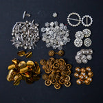 Silver + Gold Buttons, Links, Studs + Notions Bundle