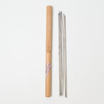 Cast Steel Double-Pointed Knitting Needles in Wooden Case