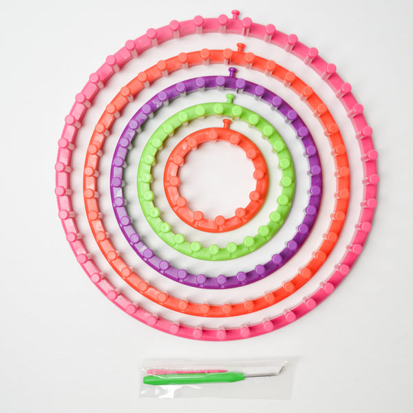 Circular Knitting Loom Bundle - Set of 5 with Tools