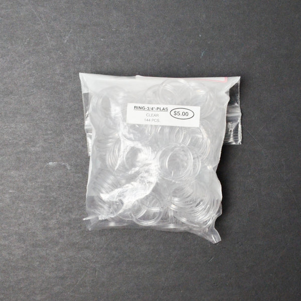 Clear Plastic Rings - 3/4" Diameter