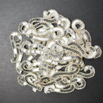 Silver Sequin + Beaded Border Swirl Applique Bundle