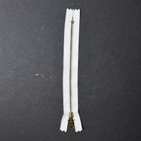 Ash Gray 7" YKK Antiqued Brass Tooth One-Way Zipper