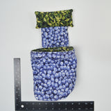 Blueberries + Leaves Print Thread Catcher with Attached Pincushion