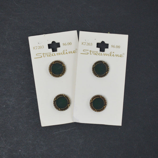 Streamline Black + Bronze Circular Buttons - Set of 4