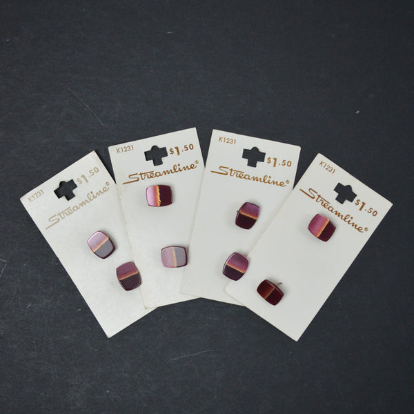 Streamline Dual-Tone Maroon + Pink Buttons - Set of 8