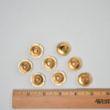 Gold Tone Metal Rose Buttons - Set of 8