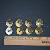 Brass Snowflake Engraved Circular Buttons - Set of 8