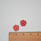 Red Apple Buttons - Set of 2